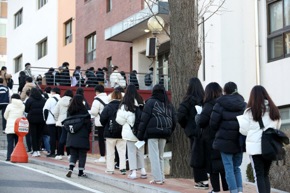 논술 고사장으로