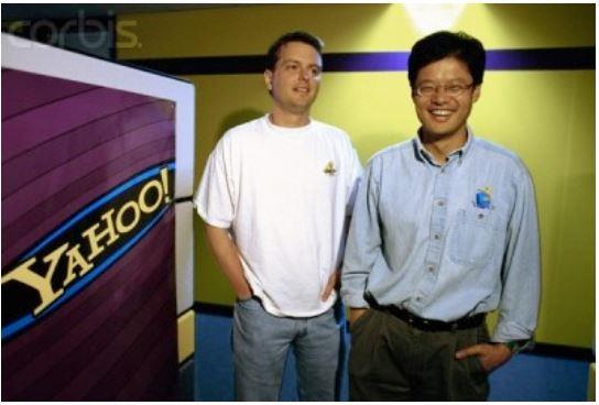 야후를 설립한 제리 양(오른쪽)과 데이비드 파일로. 위키피디아 제공 