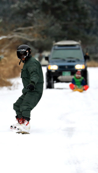 제주도서 즐기는 스노보딩