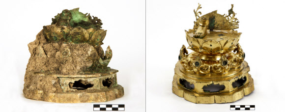 금빛 되살아난 ‘금동보살입상’ 대좌