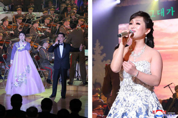 김정은 북한 국무위원장이 지난 11일 당 간부들과 설명절 경축 공연을 관람했다고 조선중앙통신이 12일 보도했다. 2021.2.12 연합뉴스