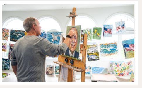 퇴임 후 화가로 활동하고 있는 조지 W 부시 전 미국 대통령이 텍사스에 있는 작업실에서 초상화를 그리고 있다.  조지 부시 대통령센터 홈페이지