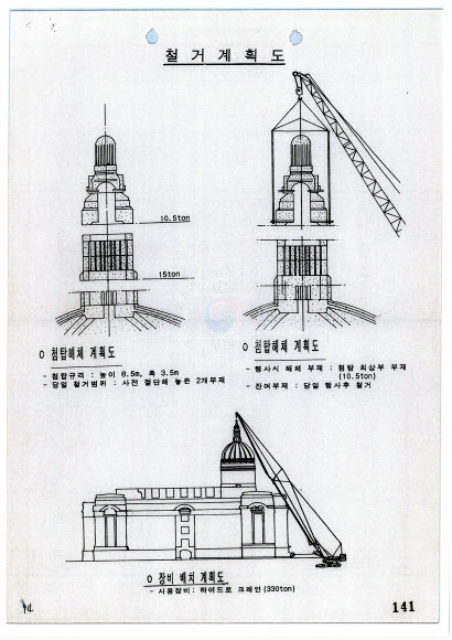 구 조선총독부 건물 첨탑철 행사계획 관련 기록물. 행정안전부 제공