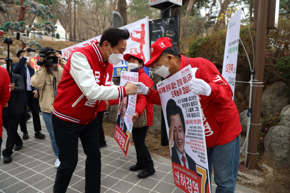 광진구 찾은 오세훈 서울시장 후보