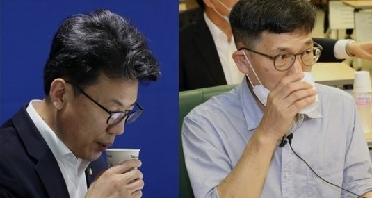 진성준 더불어민주당 의원(왼쪽)과 진중권 전 동양대 교수. 사진=뉴스1