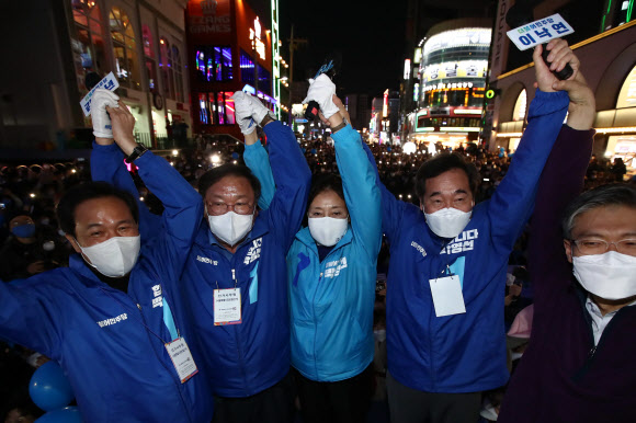 홍대 인근 집중 유세 나선 민주당 박영선 서울시장 후보