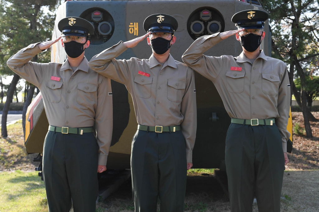 세쌍둥이 해병. 해병교육훈련단 제공