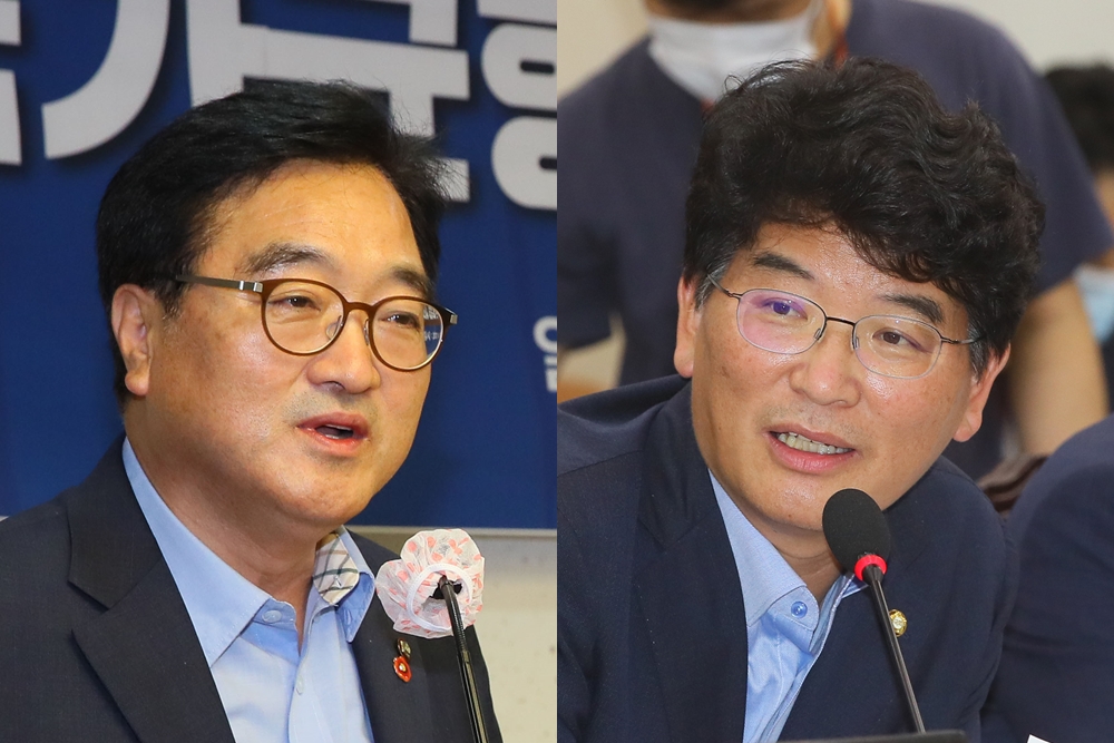 더불어민주당 우원식 의원, 박완주 의원.  연합뉴스