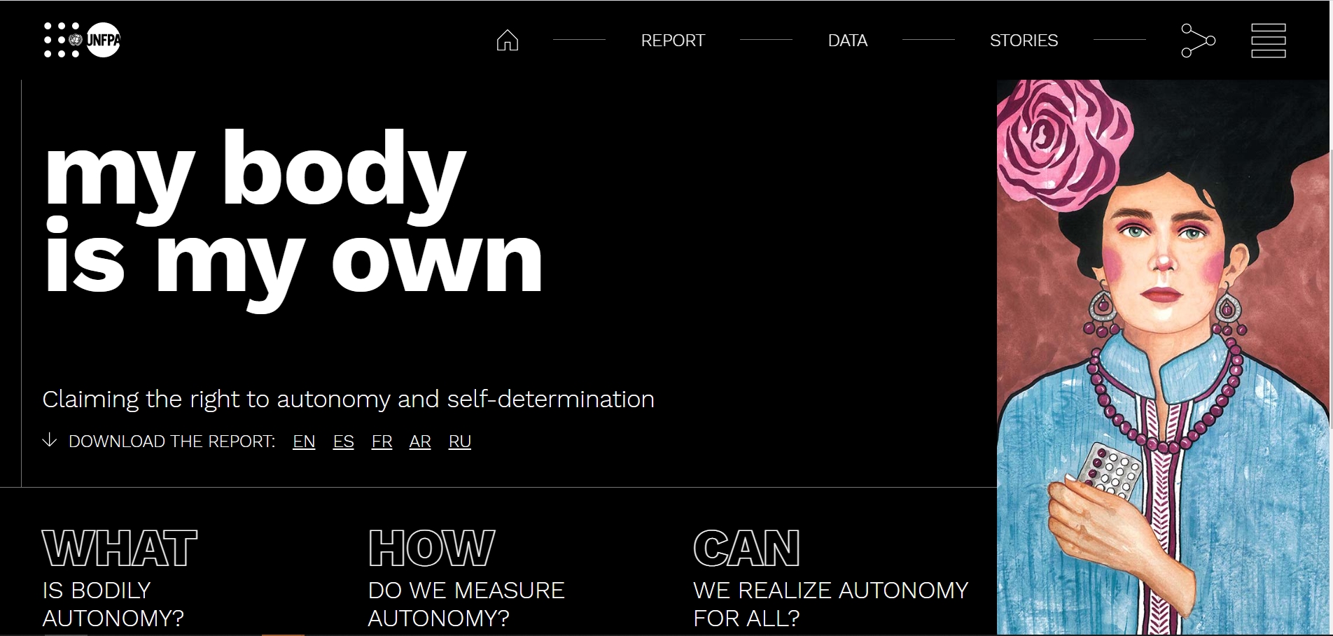 유엔인구기금 2021년 세계인구현황보고서 ‘내 몸은 나의 것’ . 유엔인구기금 홈페이지 캡처