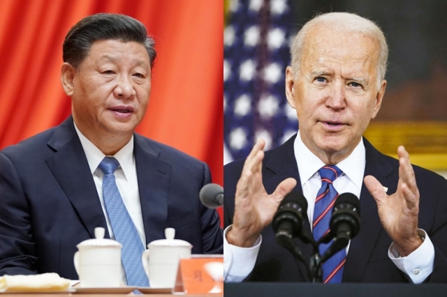 조 바이든(오른쪽) 미국 대통령과 시진핑 중국 국가주석. 연합뉴스