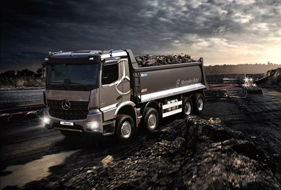 벤츠 트럭 5세대 덤프 뉴 아록스 국내 출시