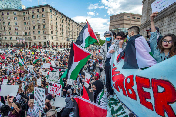“이스라엘 무력공습 중단하라” 美·英 등서 시위