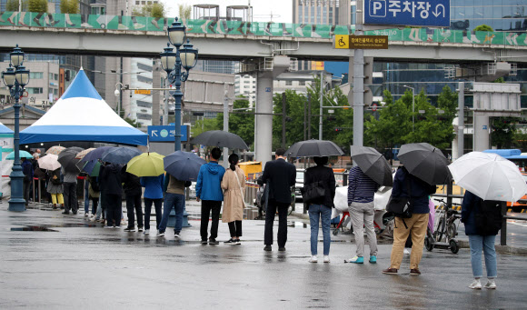 코로나19 검사 기다리는 시민들
