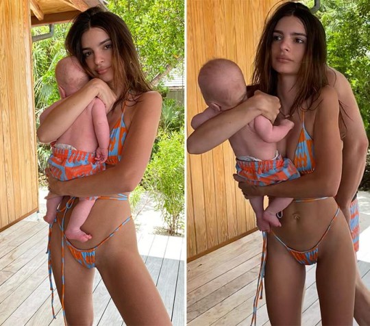 모델 겸 배우 에밀리 라타이코프스키가 목도 제대로 못 가누는 아기와 함께 위험천만한 사진을 올려 논란에 휩싸였다. 에밀리 라타이코프스키 SNS 캡처