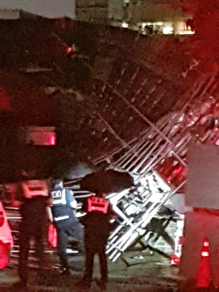 서울 반포동 호텔 철거현장 구조물 붕괴…인명피해 없어