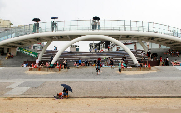 비 오는 날 대천해수욕장 풍경