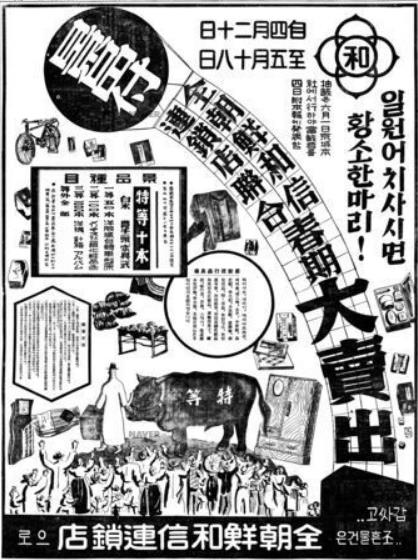 1936년 4월 19일자 조선일보에 실린 화신연쇄점 경품 행사 광고.
