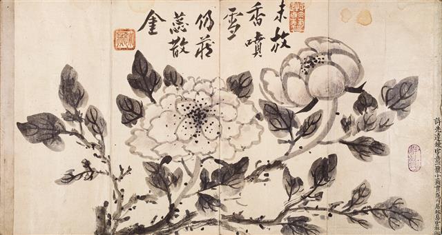 부귀와 풍요의 상징인 모란은 조선 왕실이 즐겨 사용한 문양이었다. 19세기 문인화가 허련의 모란 그림. 국립고궁박물관 제공