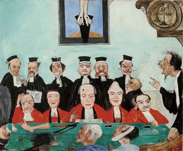 제임스 앙소르, ‘훌륭한 재판관’, 1891년 (38x46㎝, 개인 소장)