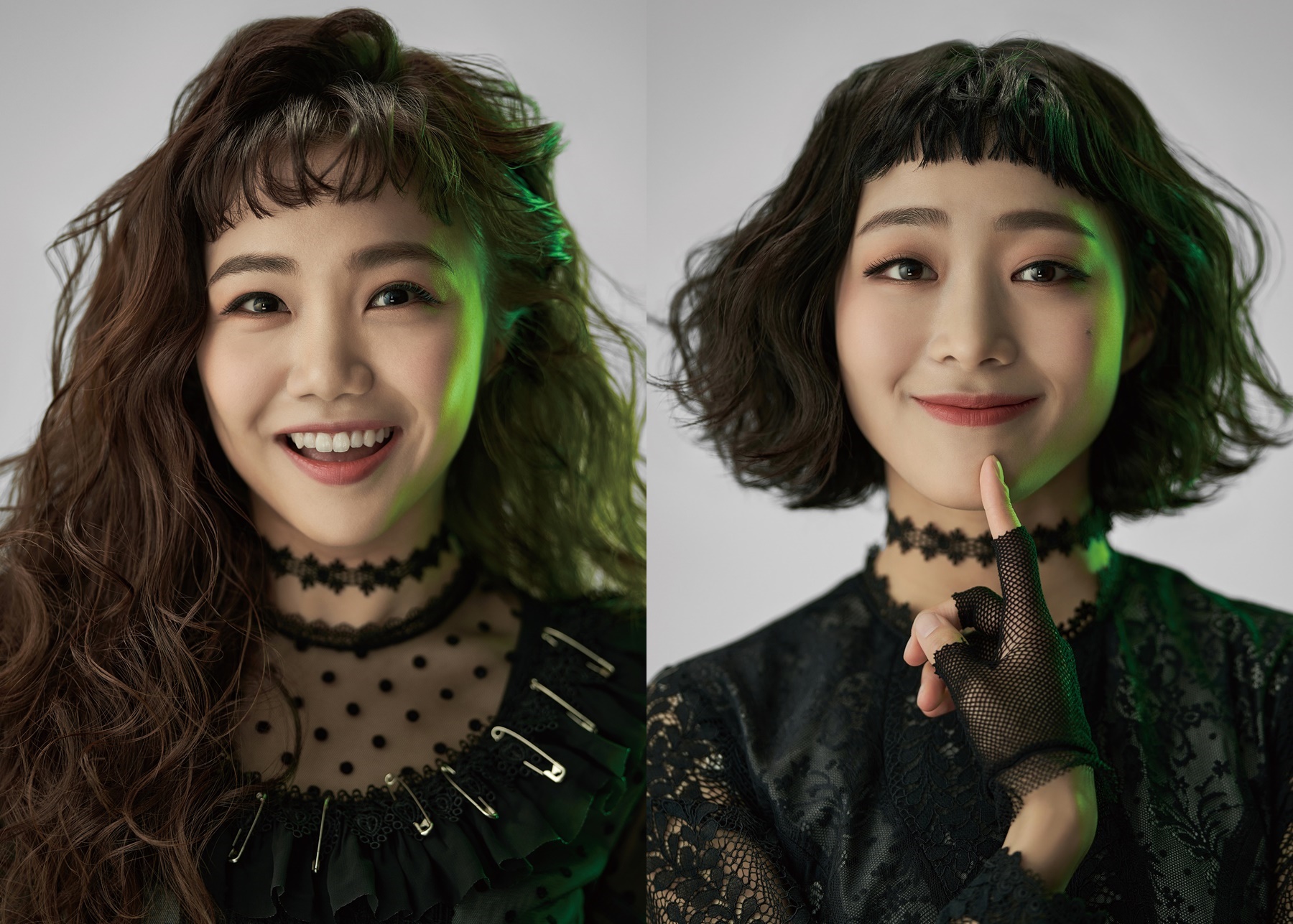 뮤지컬 ‘비틀쥬스’에서 리디아 역을 맡은 배우 홍나현(왼쪽)과 장민제. CJ ENM 제공