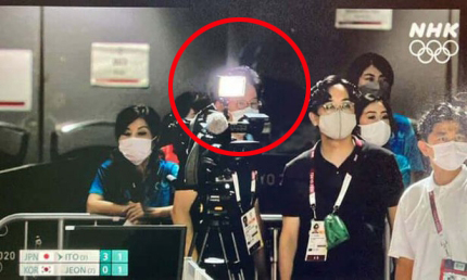 지난달 28일 도쿄올림픽 여자 탁구 단식 8강전에서 한국 취재진이 카메라 조명을 비춰 일본 선수를 고의로 방해했다는 주장이 제기됐으나 해당 취재진은 니혼TV 관계자들로 밝혀졌다. NHK 방송화면 캡처.