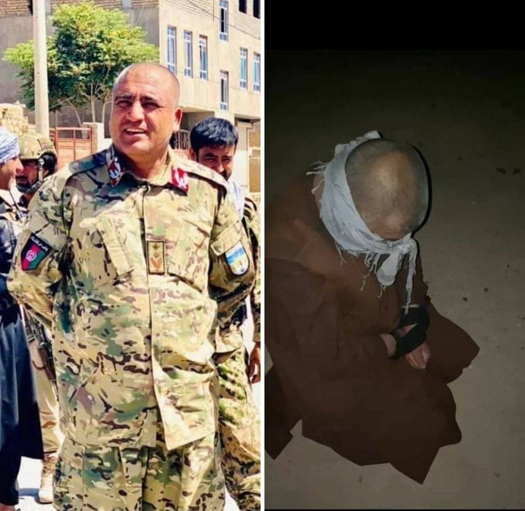아프간 지방 경찰청장, 눈과 손 묶인 채 기관총으로 사살당해.  트위터 캡처