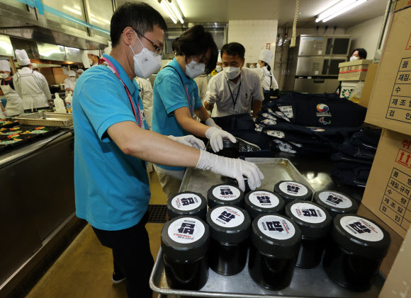 선수들을 위한 보온 도시락