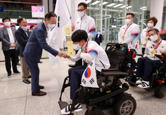 [패럴림픽] 보치아 대표팀 격려하는 강성희 회장