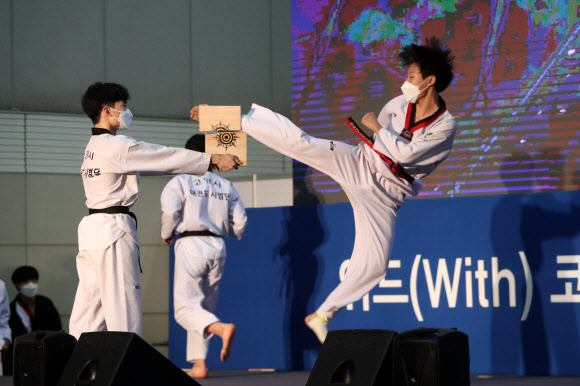 격파 선보이는 고양시 태권도시범단