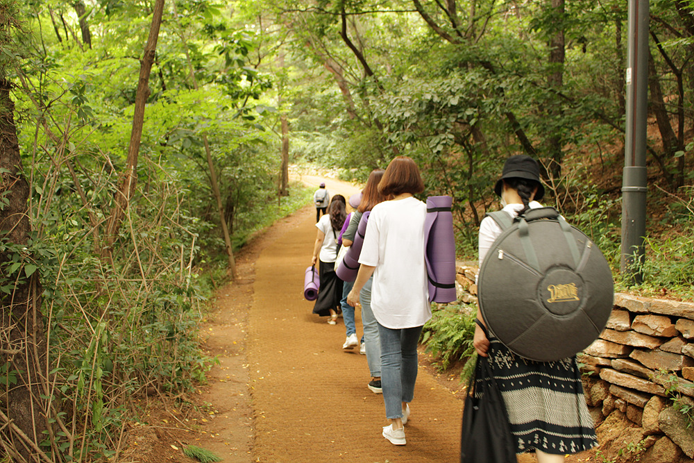 서울 양천구의 산림치유프로그램 활동 장면. 양천구 제공 