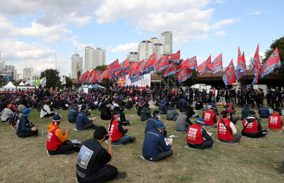 총파업 집회 개최한 민주노총