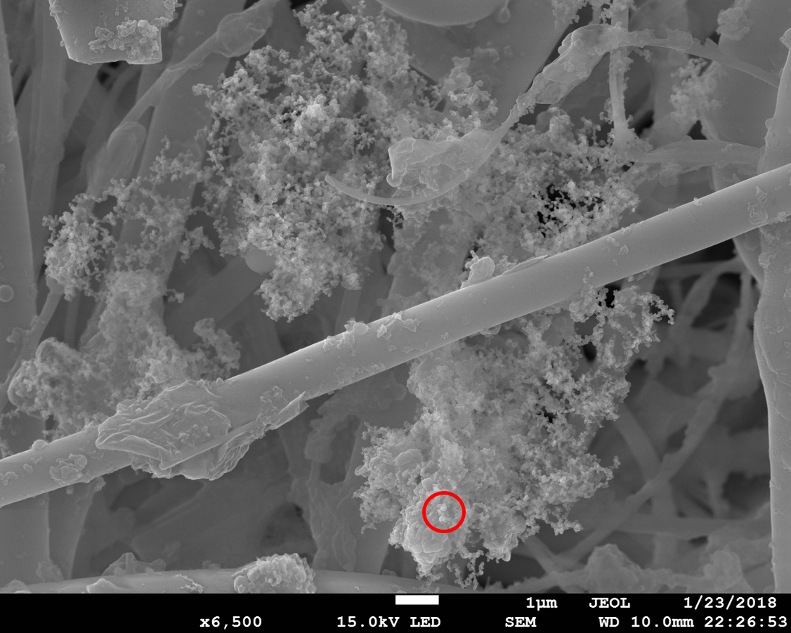 초미세먼지 속 입자부스러기의 전자현미경 사진