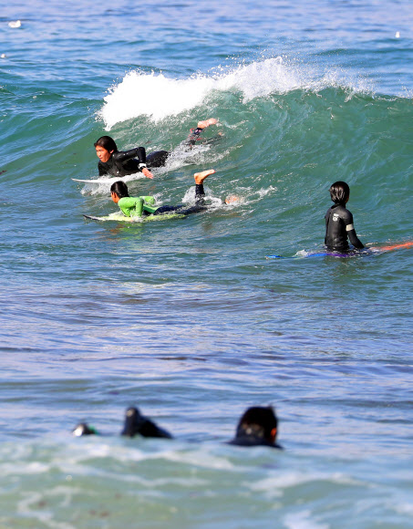 ‘겨울 바다 수놓는 서퍼들’