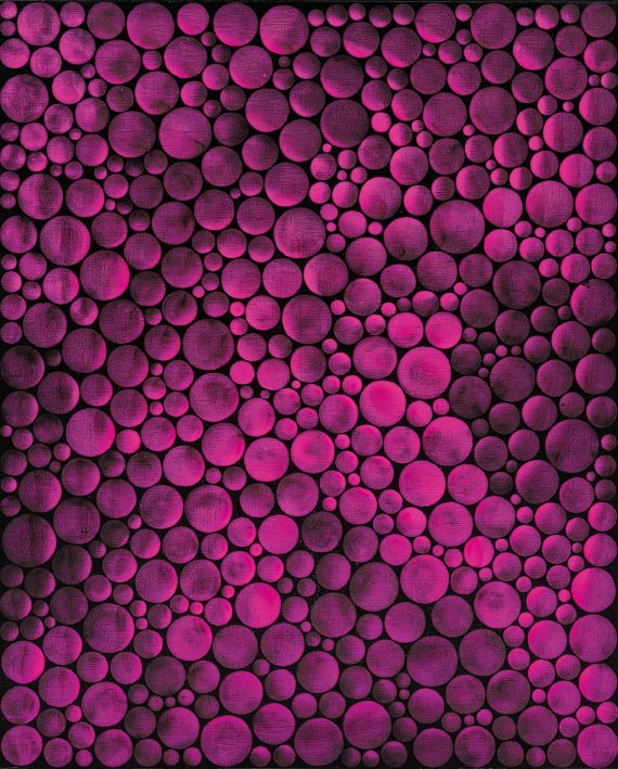 쿠사마 야요이 ‘인피니티 도트’(Infinity-Dots (AB)), 캔버스에 아크릴, 162.2×130.5cm, 2003. 케이옥션 제공
