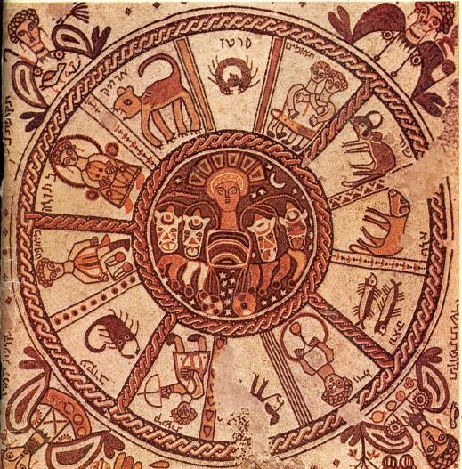 인류는 불확실성에 대비하기 위해 점성술부터 인공지능(AI)까지 다양한 방식으로 미래를 예측해 왔다. 6세기 이스라엘 북부 베이트알파 예배당에 있는 별자리 모자이크로 십이궁도가 그려져 있다.