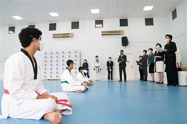 태권도장 찾은 김정숙 여사