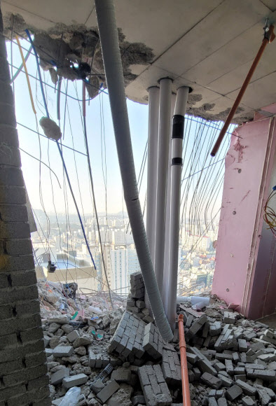 화정아이파크 붕괴사고 현장 내부 모습