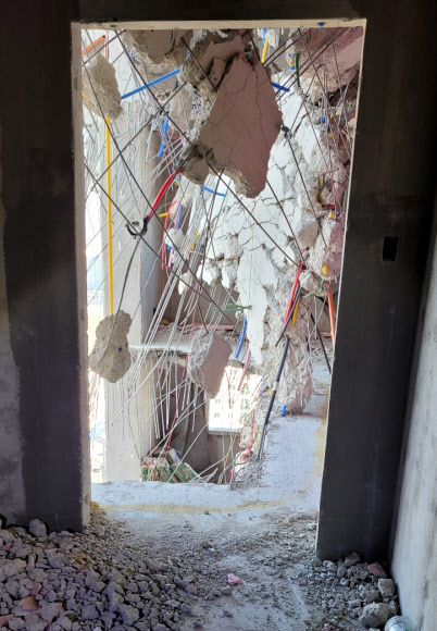 화정아이파크 붕괴사고 현장 내부 모습