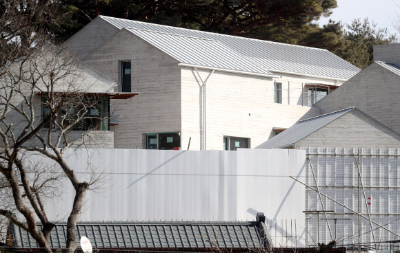 문재인 대통령 내외 양산 사저 공사 현장