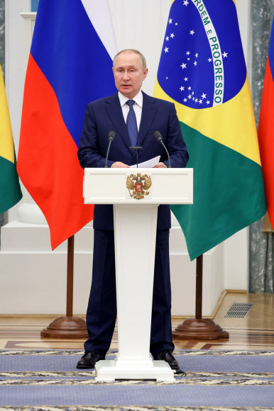 브라질 대통령과 회담한 푸틴