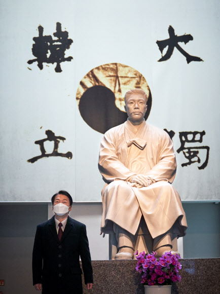 단일화 결렬 전 안중근의사기념관 찾은 안철수