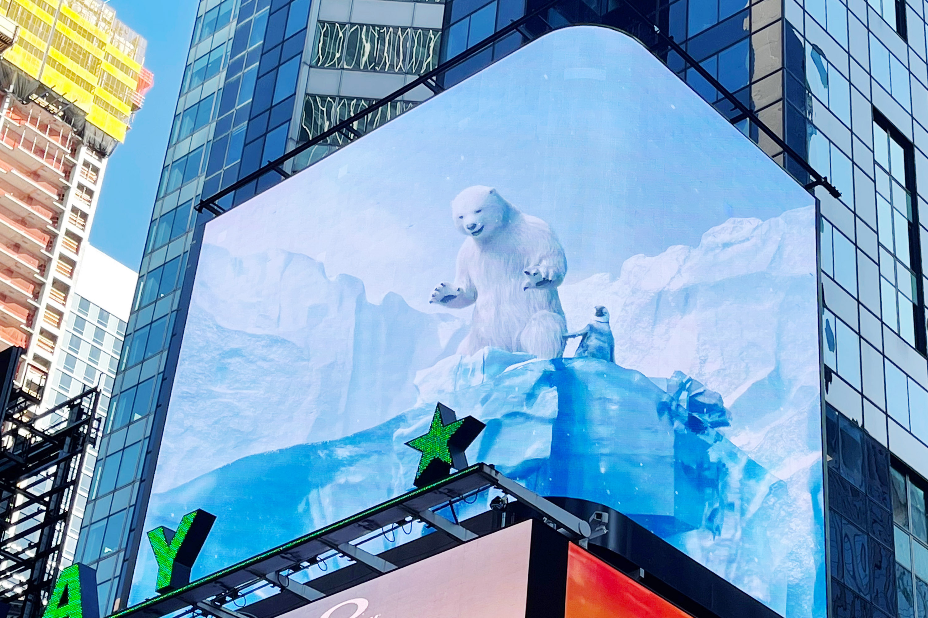 LG전자가 미국 뉴욕 타임스스퀘어 전광판에서 상영 중인 3D 콘텐츠. LG전자 제공