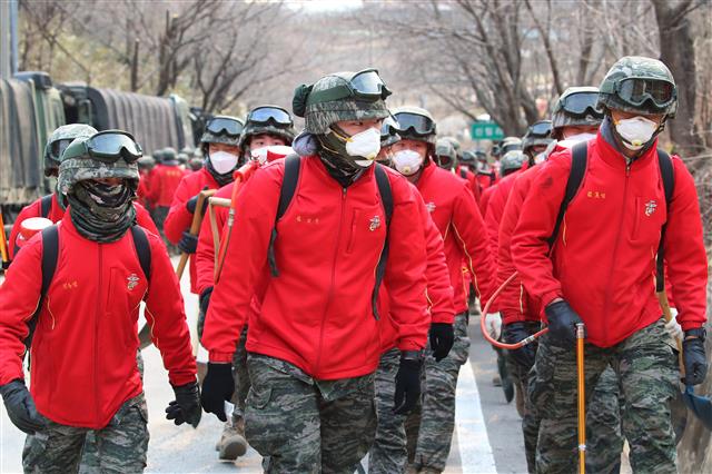 해병대, 울진 산불 전투