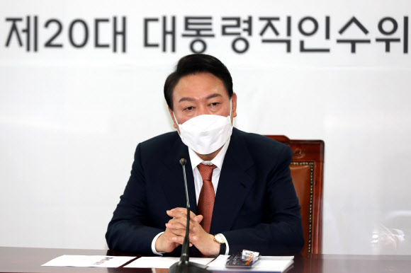 인사말 하는 윤석열 당선인