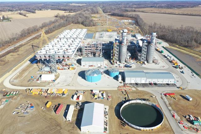 한국남부발전이 투자한 미국 미시간주 나일스 가스복합발전소 전경. 35년간 연평균 4억 달러 매출이 기대된다. 한국남부발전 제공