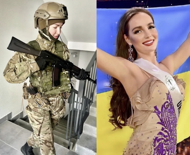 러시아 침공 후 자원 입대한 ‘미스 우크라이나’ 출신 아나스타샤 레나.2022.04.10 인스타그램