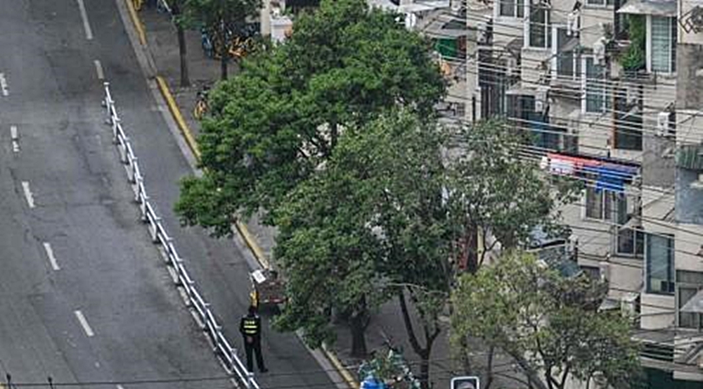 봉쇄로 텅 빈 상하이 거리. AFP=연합뉴스 자료사진