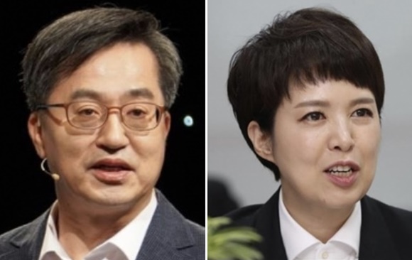 김동연(왼쪽) 전 경제부총리, 김은혜 국민의힘 의원. 연합뉴스