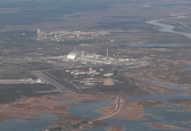 2021년 4월 3일(현지시간) 촬영된 우크라이나 체르노빌 원자력 발전소 항공사진. 로이터