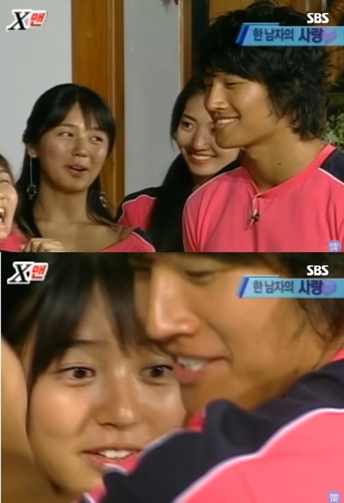 지난 2004년 SBS 예능 ‘X맨’에 출연한 윤은혜(왼쪽)과 김종국. 방송 캡처
